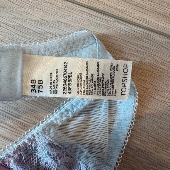 Topshop blue and lilac lace bra with underwire - Picture 3 of 6